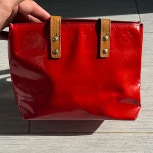 Louis Vuitton Red Tote with Tan Handles